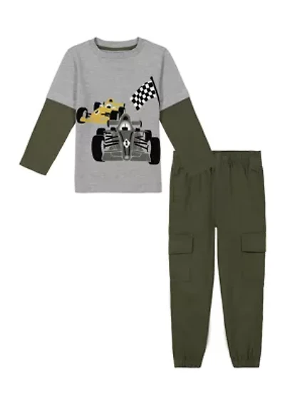 Baby Boys Racing Graphic T-Shirt and Joggers Set