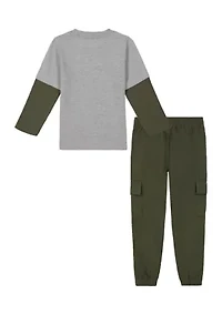 Baby Boys Racing Graphic T-Shirt and Joggers Set
