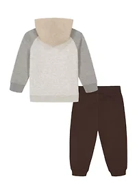 Baby Boys Dinosaur Graphic Hoodie and Fleece Joggers Set