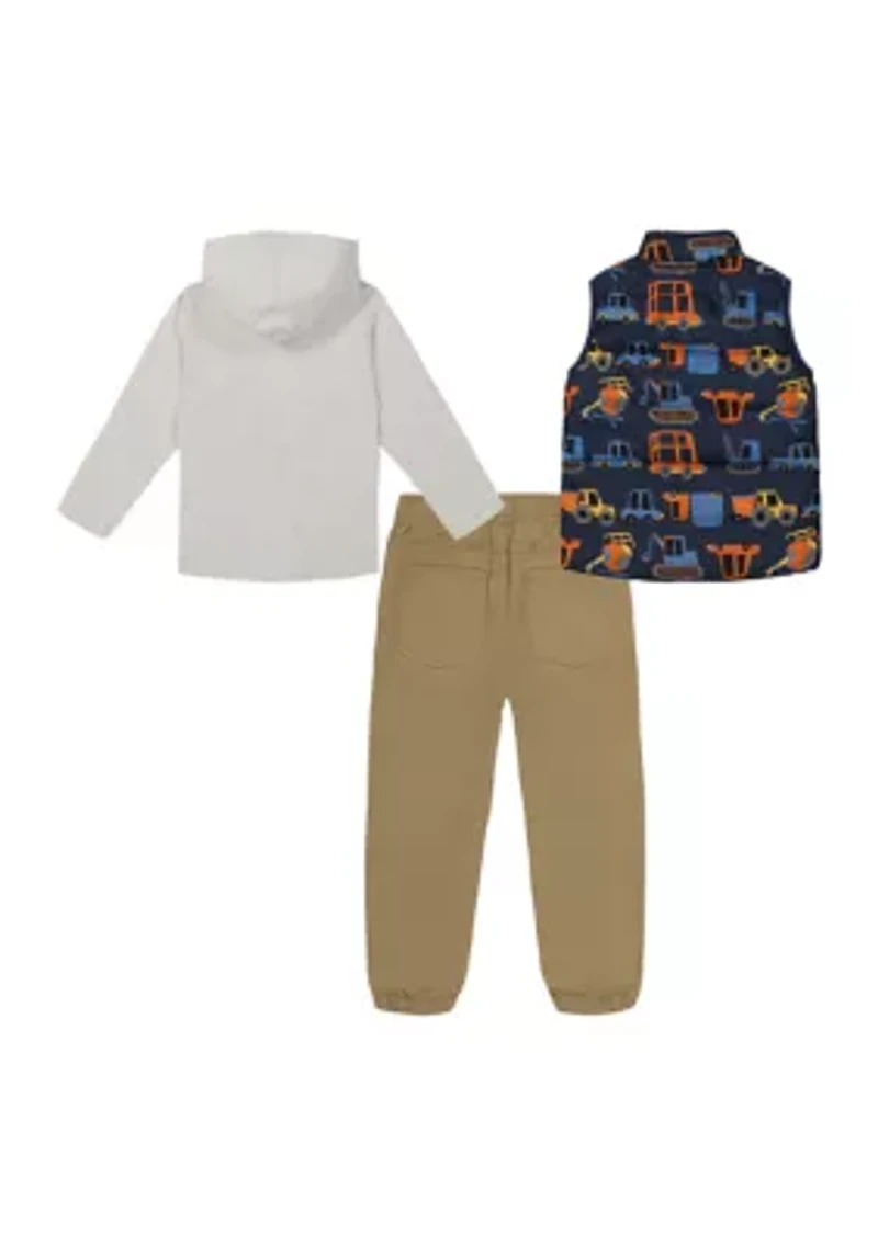 Baby Boys 3 Piece Puffer Vest Set