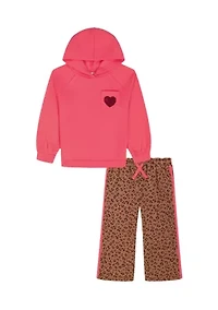 Toddler Girls Two Piece Fleece Jogger Set