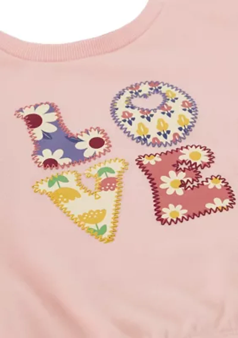 Baby Girls Two Piece Graphic Sweatshirt and Cargo Pants Set