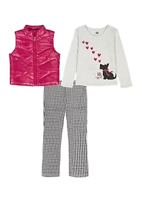 Baby Girls Quilted Glossy Vest Set