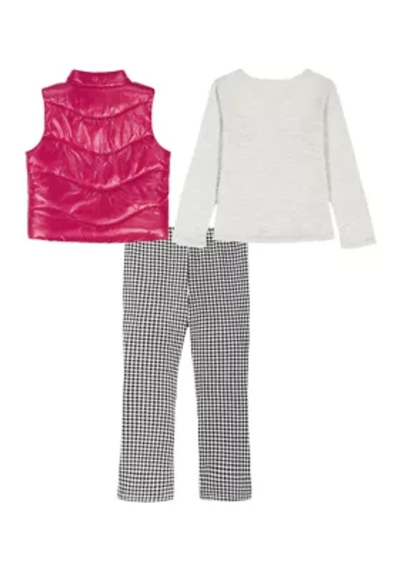 Baby Girls Quilted Glossy Vest Set