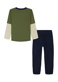 Toddler Boys Raglan T-Shirt and Pants Set