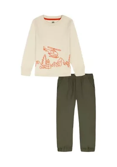 Toddler Girls Graphic Knit Top and Pants Set