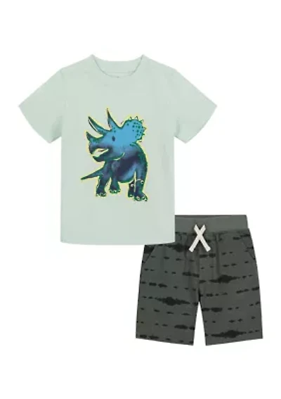 Baby Boys Triceratops Graphic T-Shirt and Shorts Set