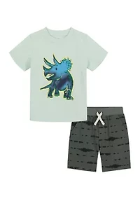 Baby Boys Triceratops Graphic T-Shirt and Shorts Set