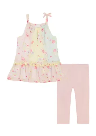 Toddler Girls Floral Printed Top and Leggings Set