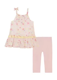 Toddler Girls Floral Printed Top and Leggings Set