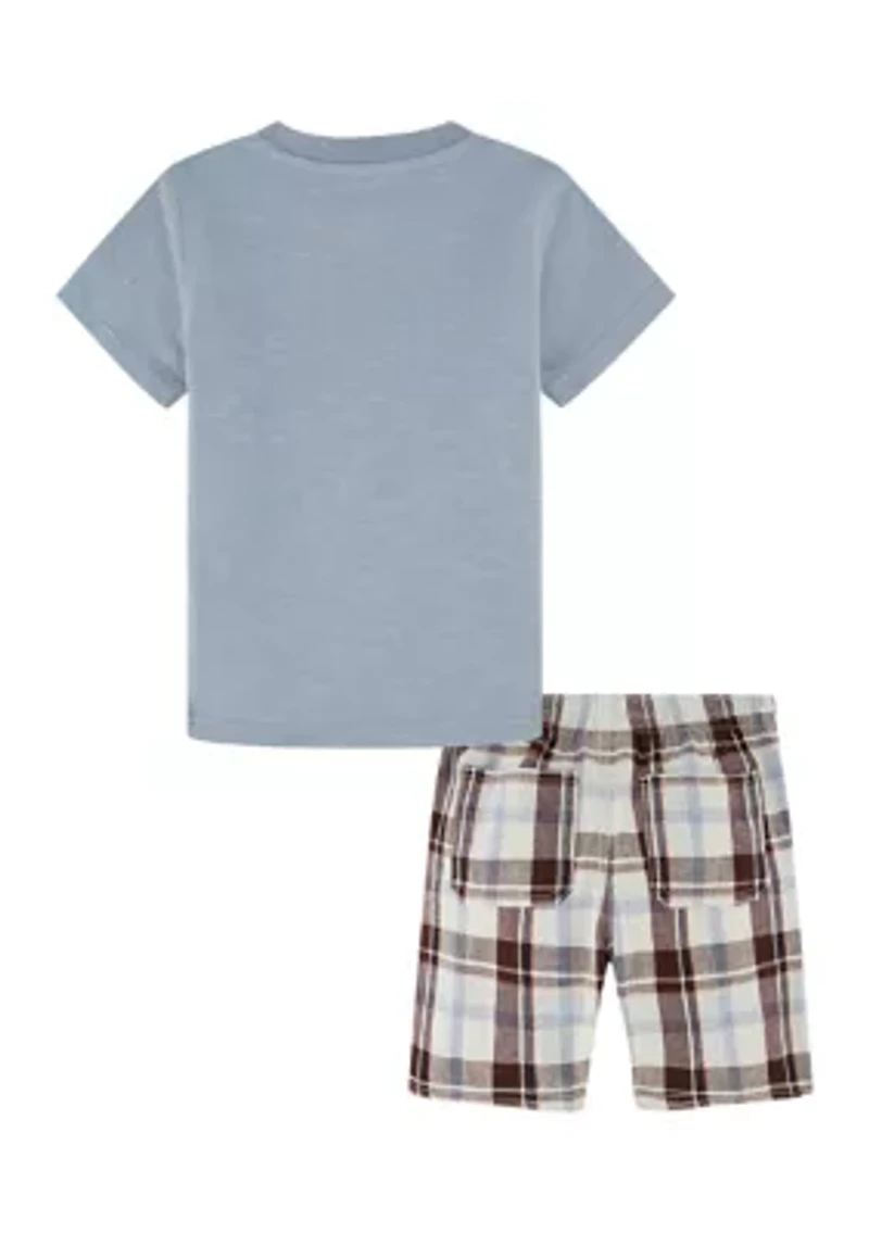 Toddler Boys Graphic T-Shirt and Printed Shorts Set