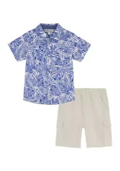 Baby Boys Tropical Printed Shirt and Shorts Set