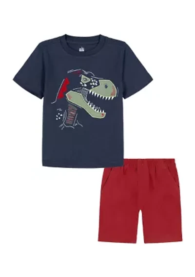 Toddler Boys Dino Appliqué Short Set