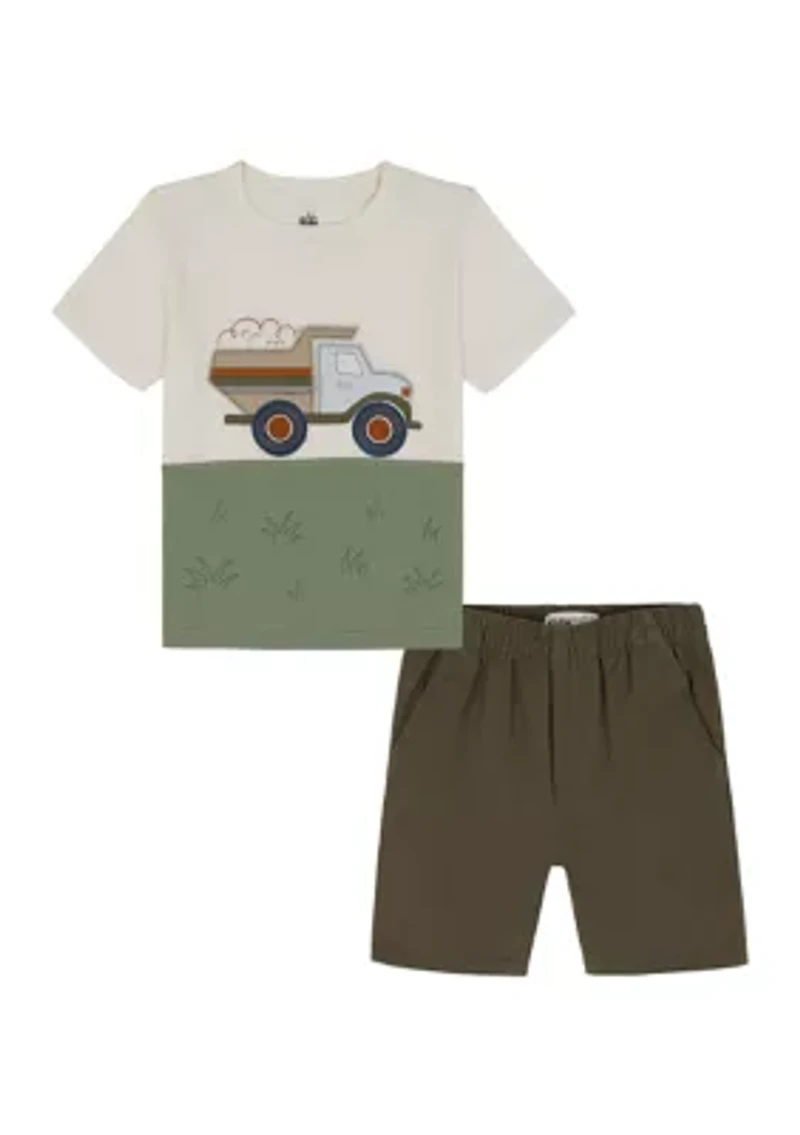 Baby Boys Truck Appliqué Short Set