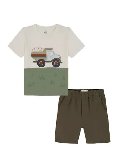 Baby Boys Truck Appliqué Short Set