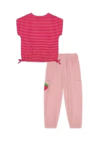 Toddler Girls Strawberry Gauze Jogger Set