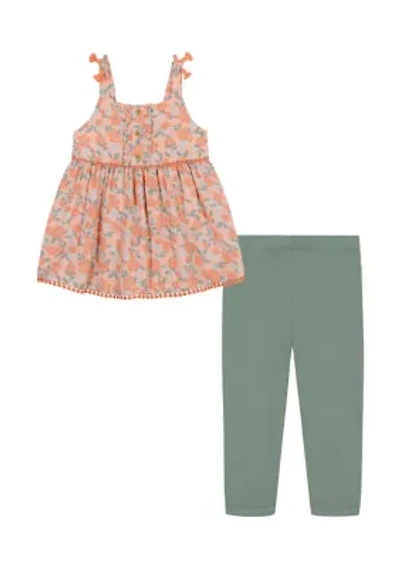 Baby Girls Floral Printed Top and Leggings Set