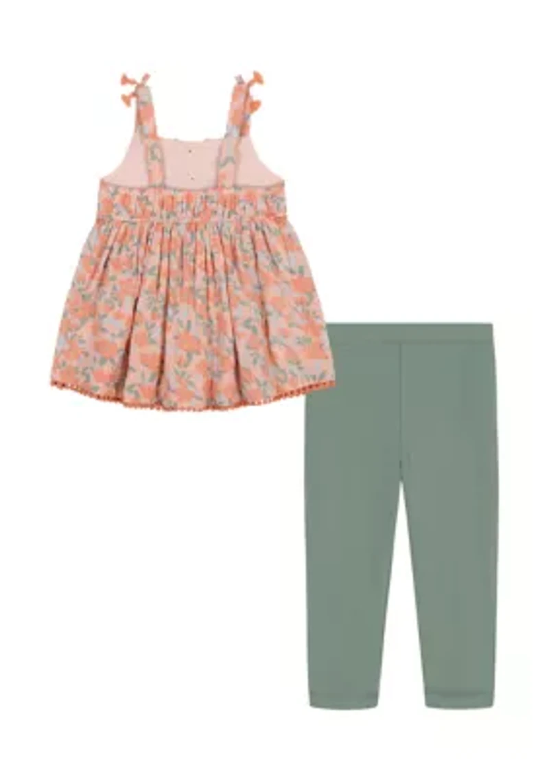 Toddler Girls Floral Printed Top and Leggings Set
