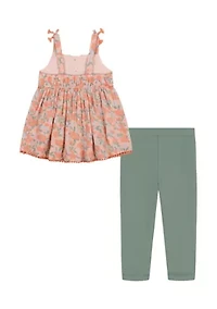 Toddler Girls Floral Printed Top and Leggings Set