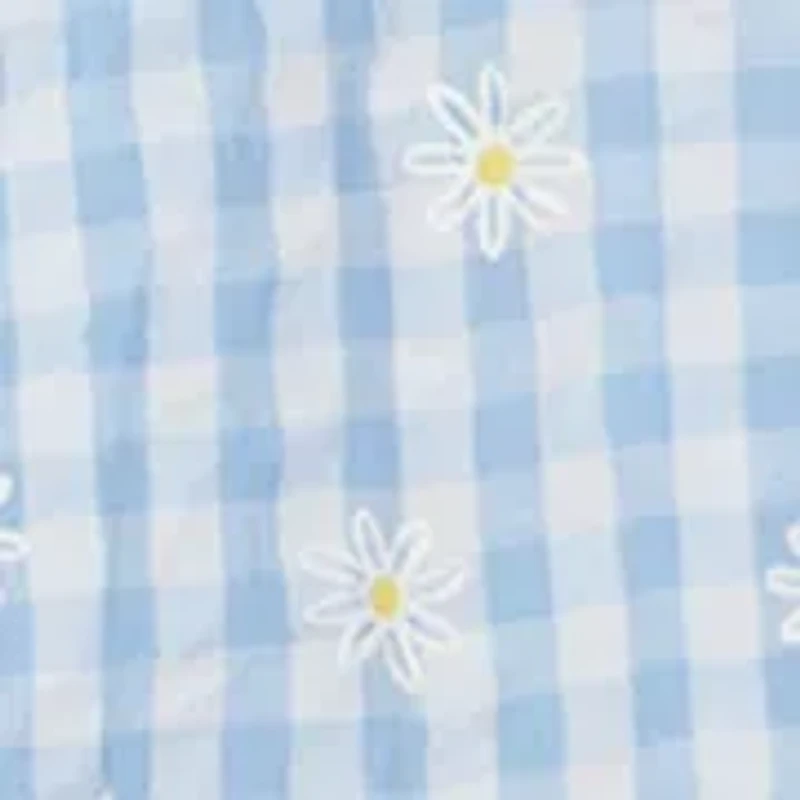 Baby Girls Gingham Daisy Printed Top and Shorts Set