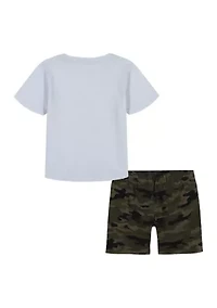 Toddler Boys Plane Appliqué Short Set