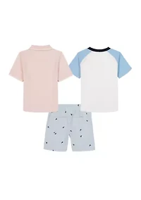 Toddler Boys 3-Piece Shirt & Shorts Set
