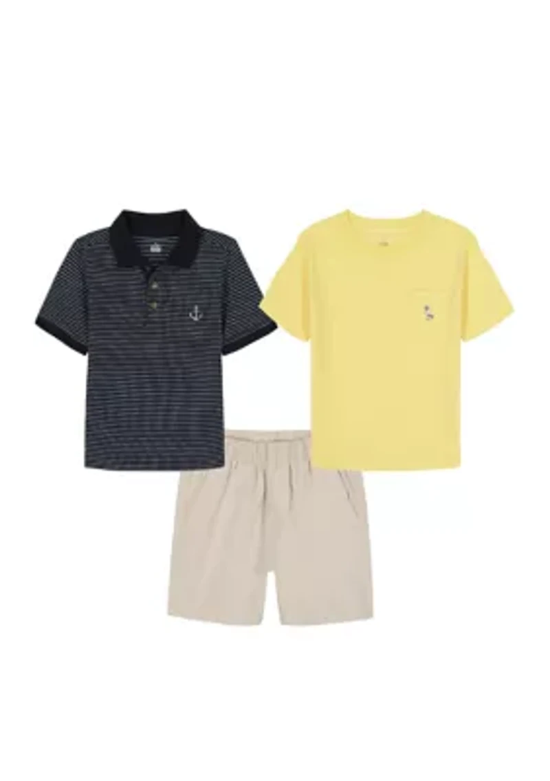 Toddler Boys 3-Piece Shirt and Shorts Set