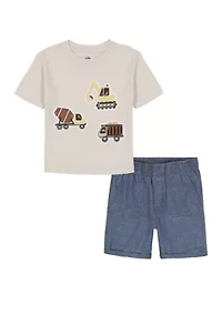 Toddler Boys 2-Piece Shirt and Shorts Set