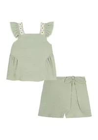 Baby Girls Ruffle Tank Top and Shorts Set
