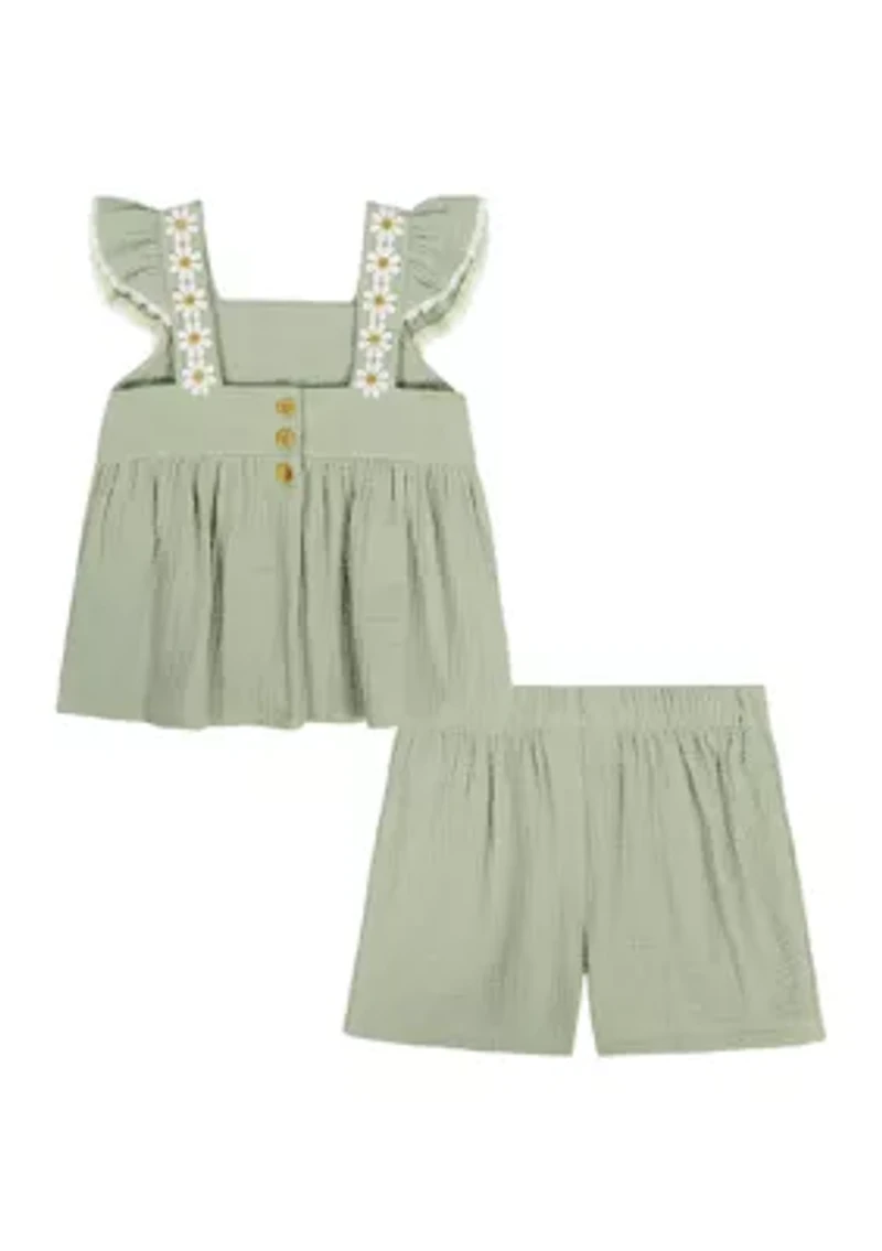 Baby Girls Ruffle Tank Top and Shorts Set