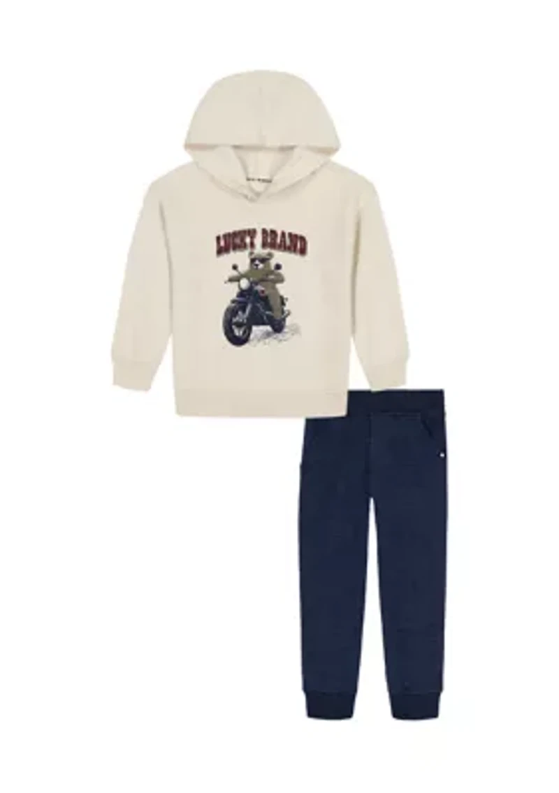 Toddler Boys Bear Graphic Hoodie Set