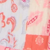 Toddler Girls Short Flutter Sleeve Top and Printed Shorts Set