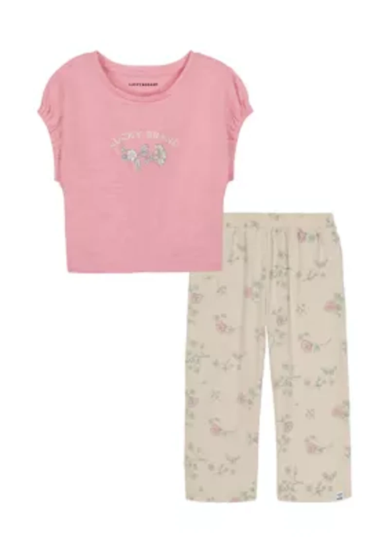 Toddler Girls Knit Top and Pants Set