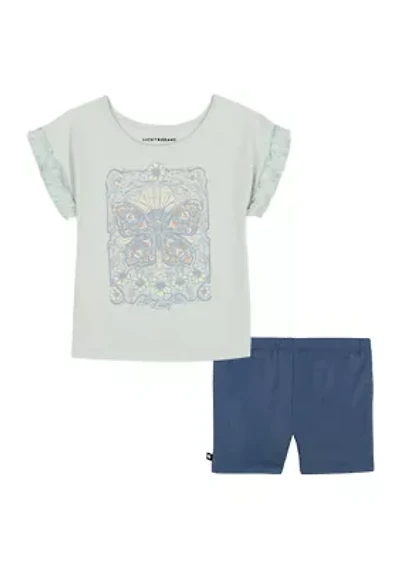 Toddler Girls Graphic T-Shirt and Bike Shorts Set