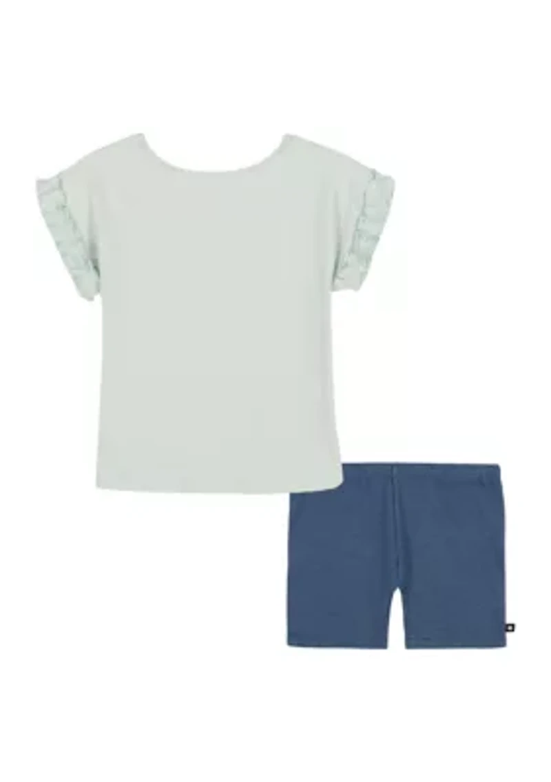 Toddler Girls Graphic T-Shirt and Bike Shorts Set