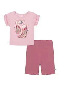 Toddler Girls T-Shirt and Bike Shorts Set