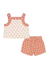 Toddler Girls Printed Tank Top and Shorts Set