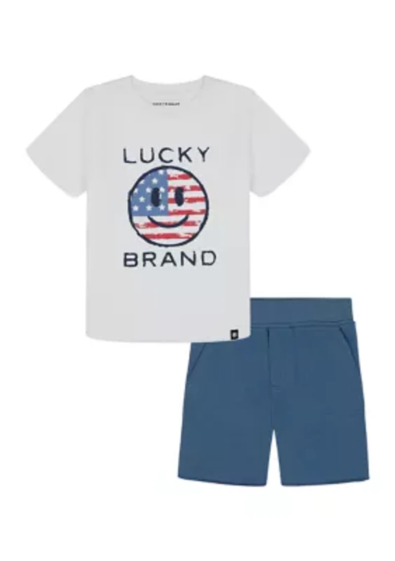 Toddler Boys Patriotic Graphic T-Shirt and Shorts Set