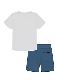 Toddler Boys Patriotic Graphic T-Shirt and Shorts Set