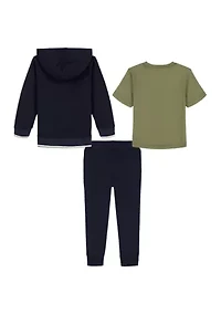 Baby Boys 3-Piece Full-Zip Jogger Set