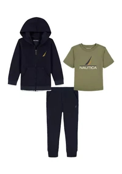 Toddler Boys 3-Piece Full-Zip Jogger Set