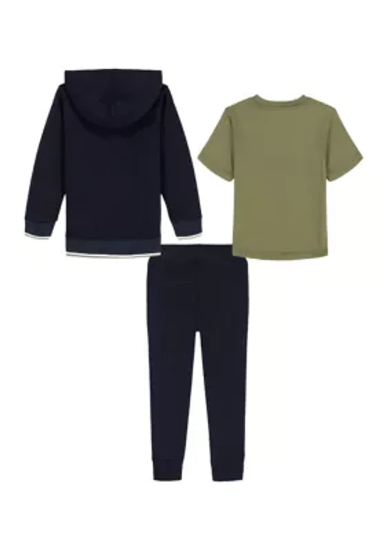 Toddler Boys 3-Piece Full-Zip Jogger Set