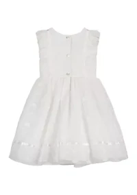 Baby Girls Mesh Dot Ribbon Trim Tess Dress