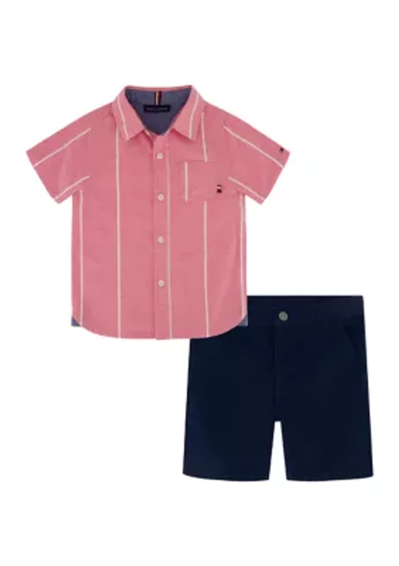 Toddler Boys Woven Shirt and Shorts Set
