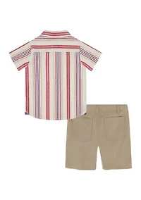 Toddler Boys Woven Shirt and Shorts Set