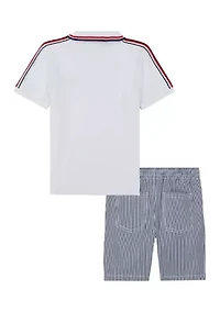 Toddler Boys 2 Piece Polo Shorts Set