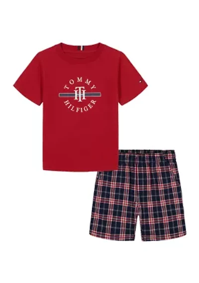 Toddler Boys Graphic T-Shirt and Printed Shorts Set