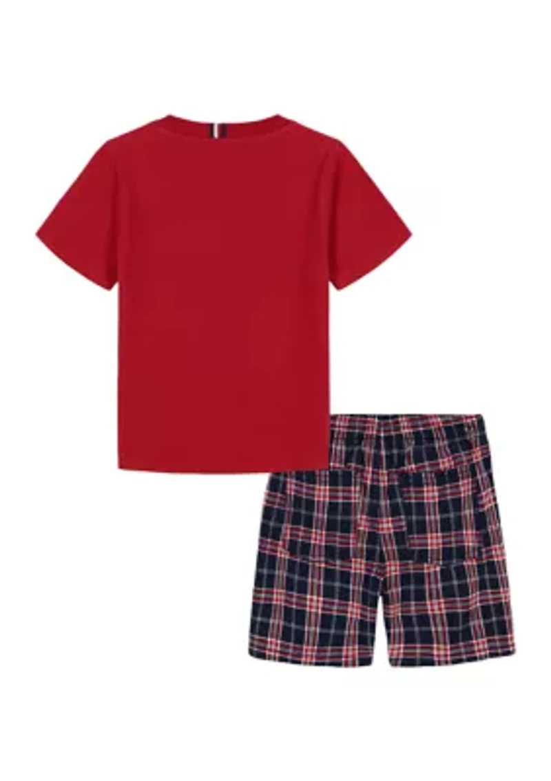 Toddler Boys Graphic T-Shirt and Printed Shorts Set