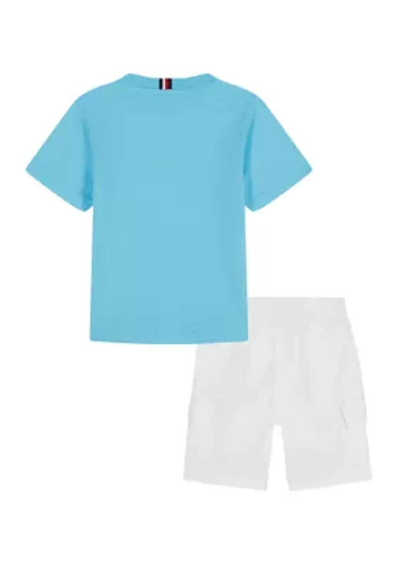 Toddler Boys Woven T-Shirt and Shorts Set