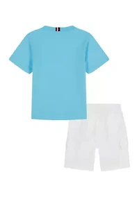 Toddler Boys Woven T-Shirt and Shorts Set